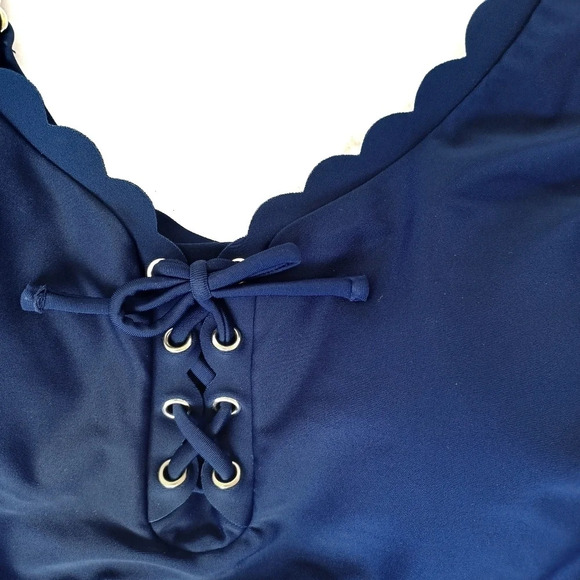 Kona Sol Navy One Piece Beach Summer Swim - Picture 3 of 8